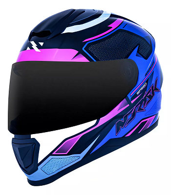 Capacete Norisk FF802 preto com design aerodinâmico e viseira resistente. Segurança e conforto para motociclistas.