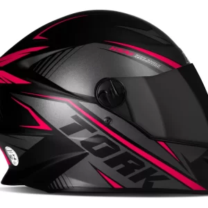 Vista frontal do Capacete Pro Tork R8: Segurança e Estilo, destacando o design aerodinâmico