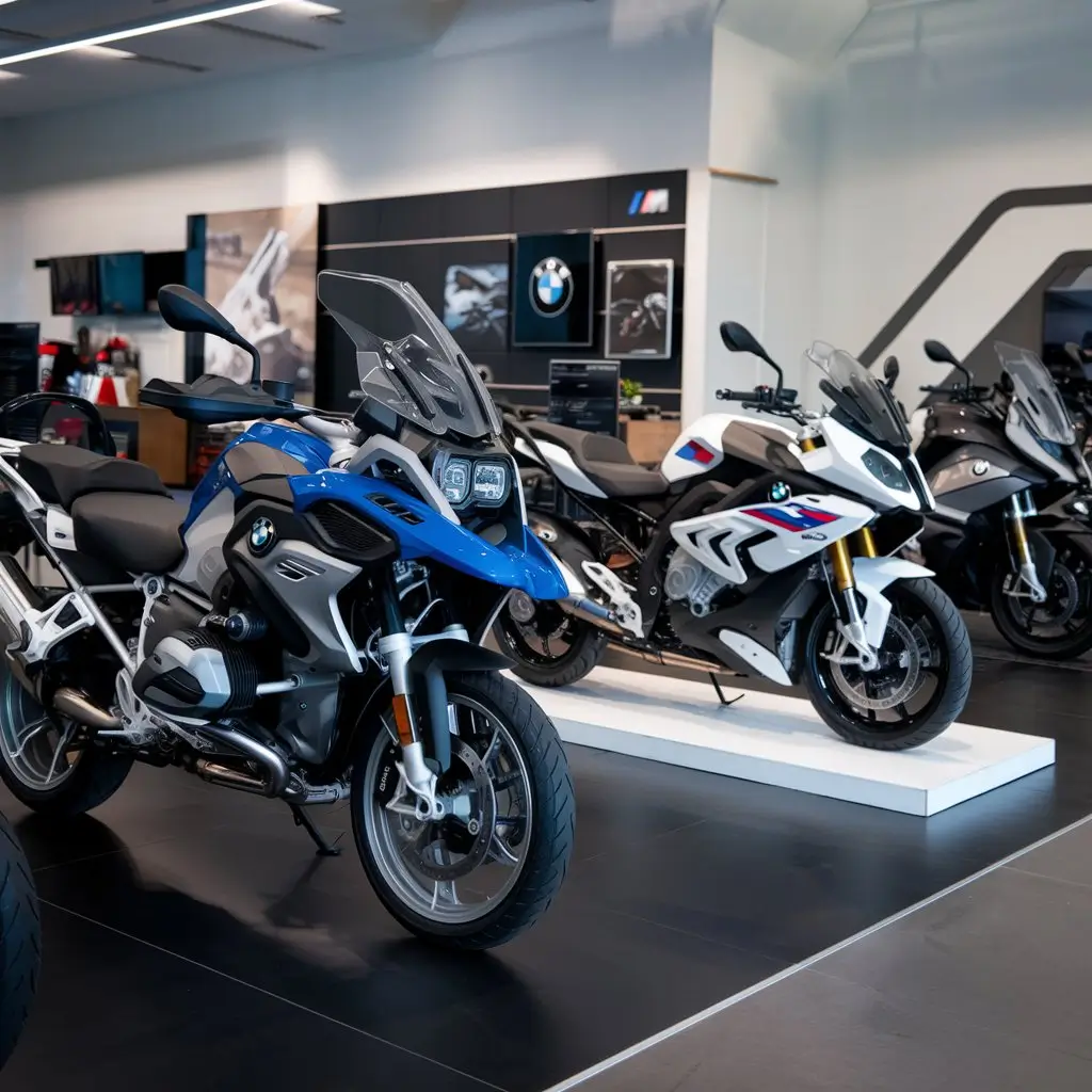 Imagem destacando as 3 melhores motos BMW: R 1250 GS Adventure, S 1000 RR e F 900 R.