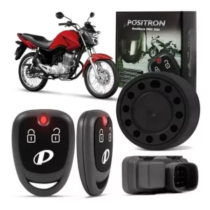 Alarme Para Motos Duoblock instalado em uma motocicleta, garantindo proteção e segurança.