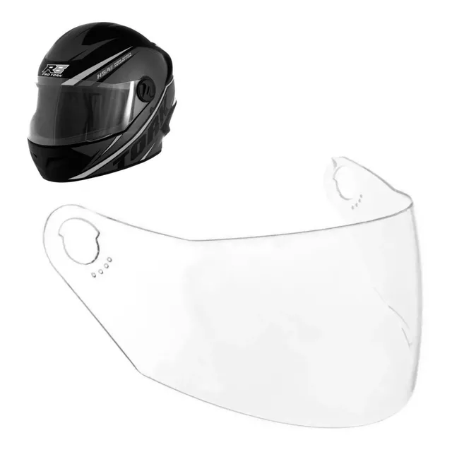 Viseira Cristal Pro Tork para Capacete R8, New Liberty 4 e 5