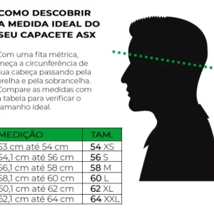 Motociclista Usando o Capacete Asx Eagle Street 62/XL