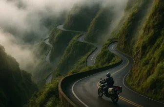 Moto na Serra do Rio do Rastro em viagem com aluguel de motos para viagem